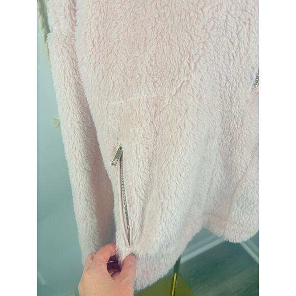 Tommy Hilfiger Pink Faux Fur Half Zip Pullover Teddy Jacket Large - Picture 3 of 7